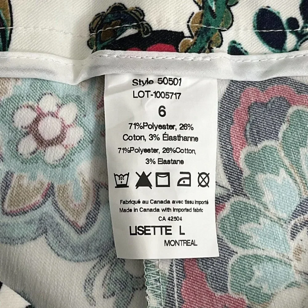 Lisette L. montreal slim ankle pant san paolo paisley floral 6 pull on stretch